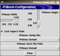 tkBoom 0.4 PrBoom
setup screen