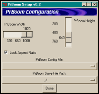 tkBoom 0.4 PrBoom
setup screen